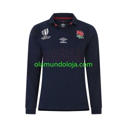 Camisola Rugby Inglaterra Homem Equipamento Segundo RWC 2023 Manga Comprida